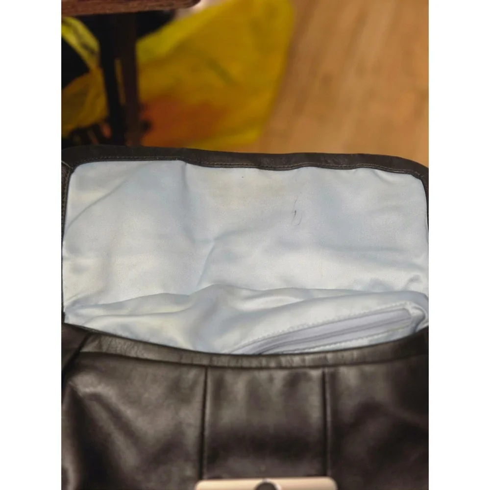 Coach Ergo Black Leather Shoulder Bag Turnlock Flap 12248